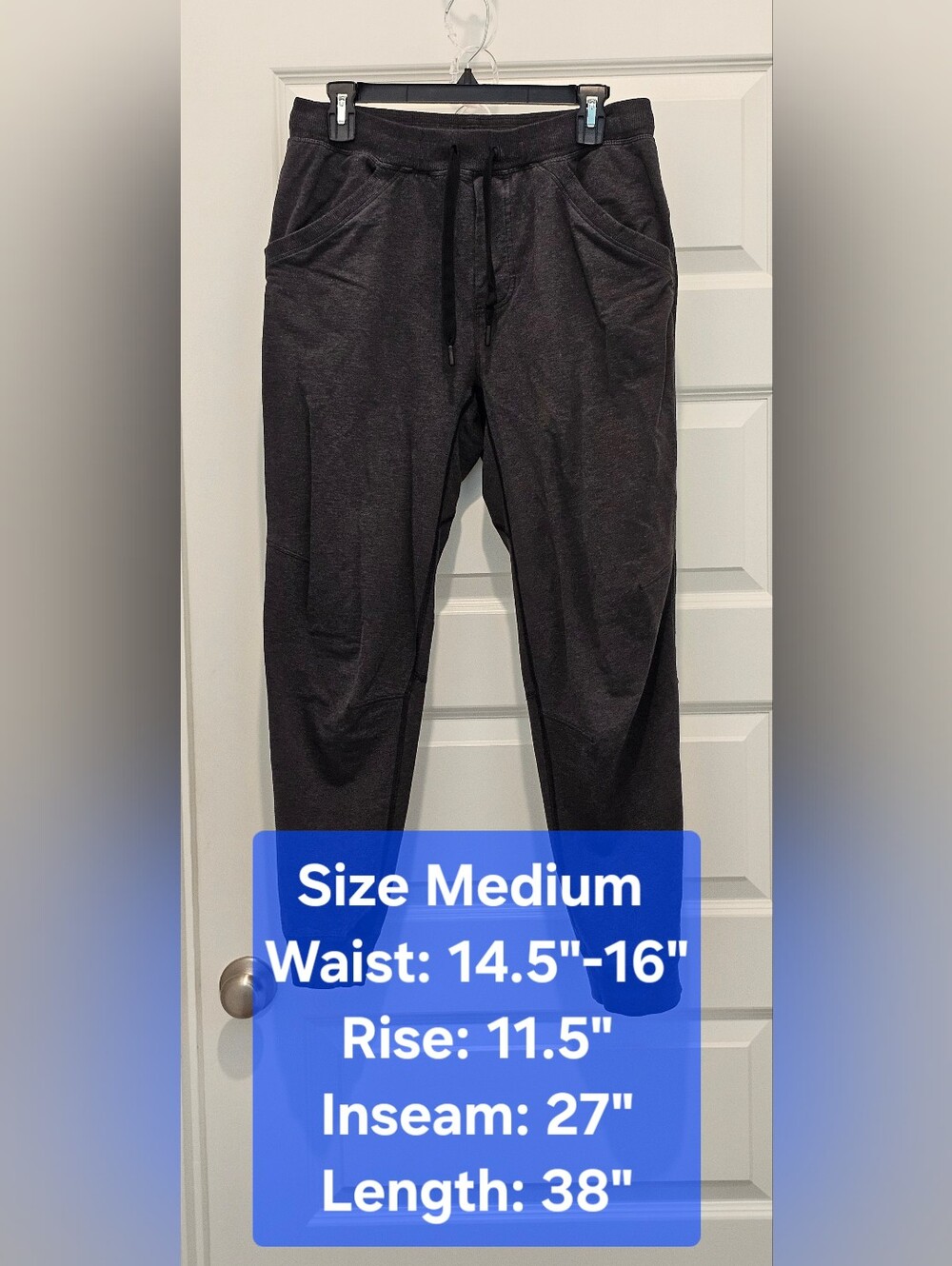 Lululemon Men's Intent Jogger Pant Medium Charcoal Heathered Black Luon M5569S
